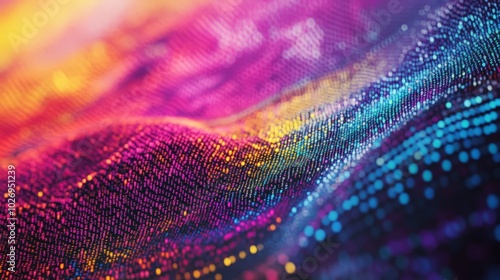 Abstract Wavy Background with Blurred Colorful Lights