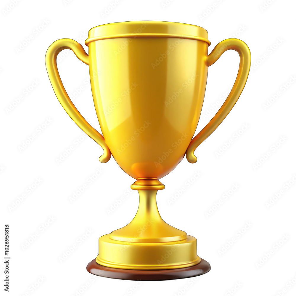 Yellow trophy cup 3d isolated on transparent background Yellow trophy cup 3d isolated on transparent background