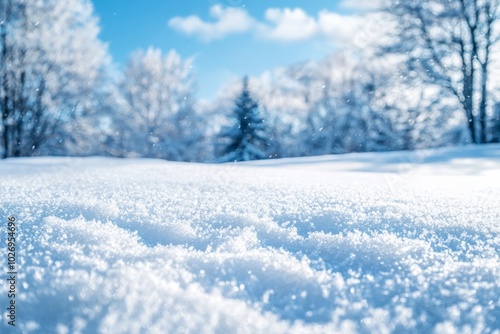 Winter season background with white snow