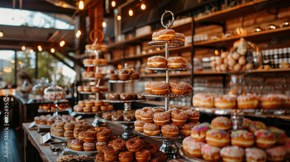 A fun wedding idea with a donut wall at the reception, creating a playful and sweet touch for guests to enjoy.