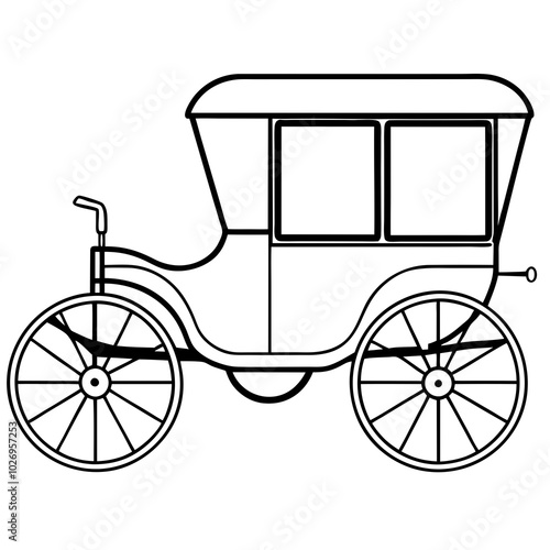 carriage vector line art
 design on a white background