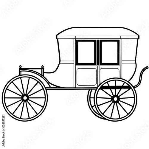 carriage vector line art
 design on a white background