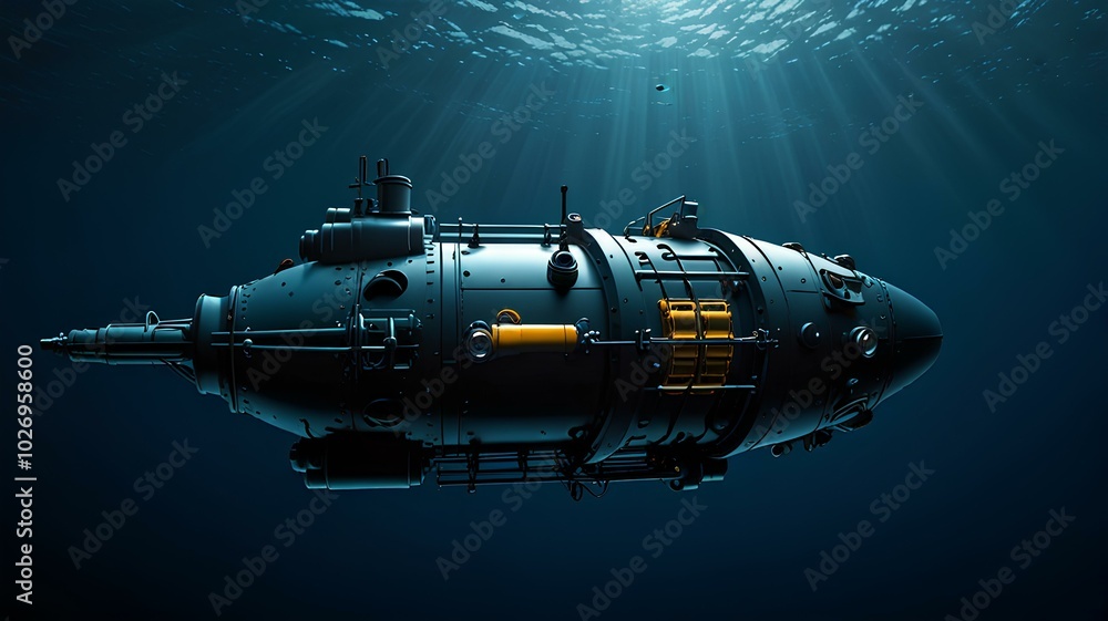 custom made wallpaper toronto digitalExploring the Depths of the Ocean with Advanced Submersibles. Concept Deep-Sea Exploration, Marine Biology, Submersible Technology, Oceanography.