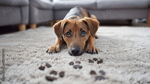 Jack Russell terrier puppy sleeping on the floor photo