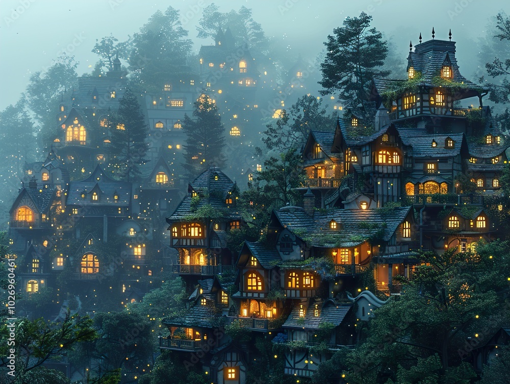 Enchanted Village in the Mist: A Fantasy Architecture Enchanted Village in the Mist: A Fantasy Architecture