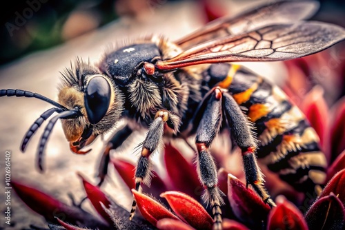 Macro Photography of a Bee Wolf Hunting in Nature's Detail photo