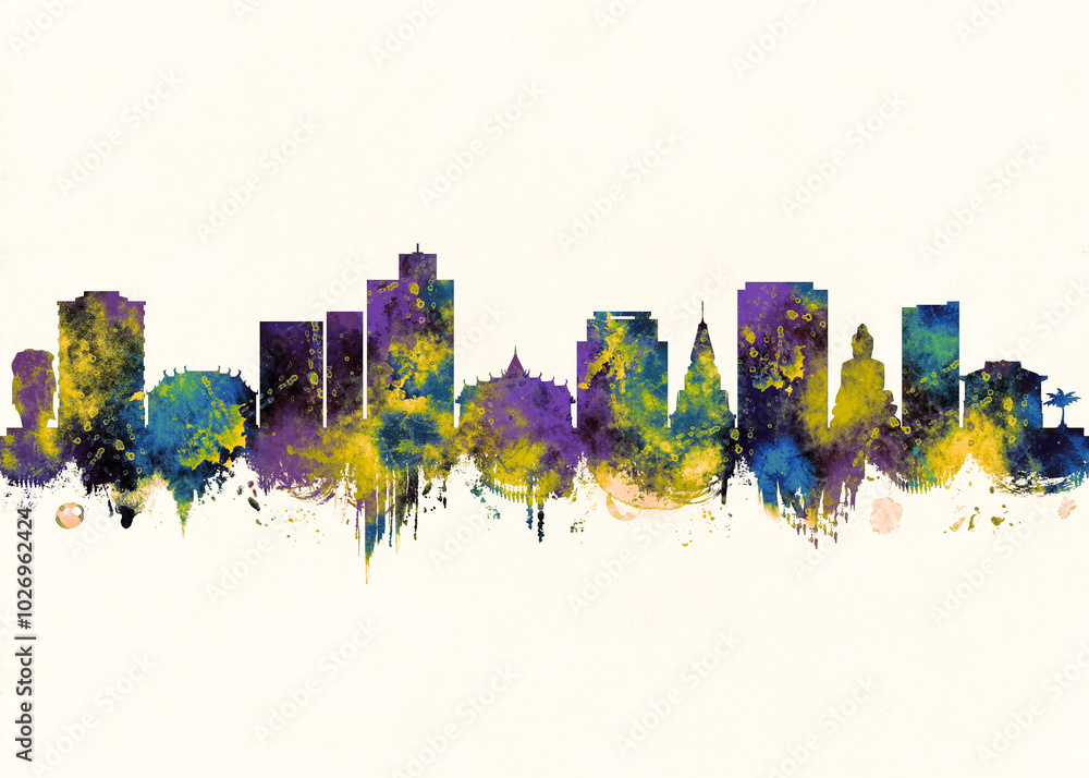 Fototapeta premium Phuket City Skyline. Cityscape Skyscraper Buildings Landscape City Downtown Background Modern Art Architecture Business View Building Corporate Abstract Landmarks Travel