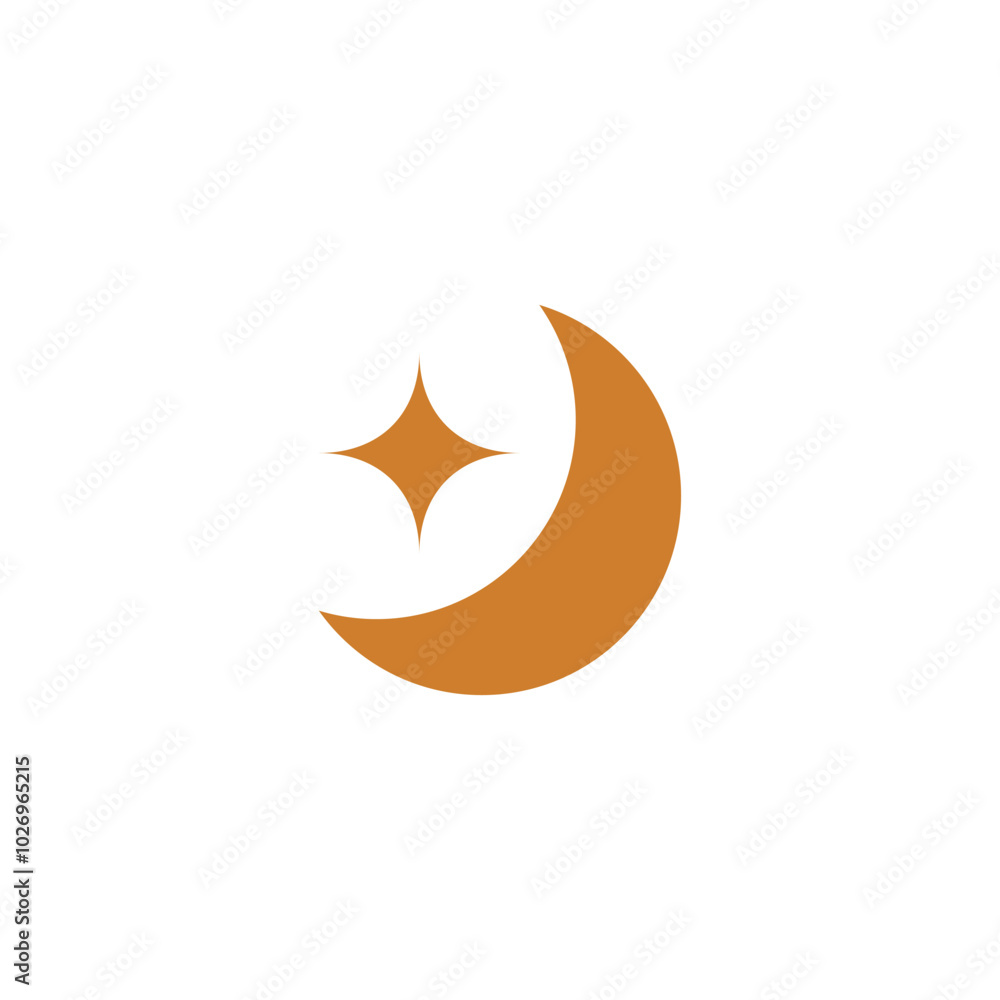 Logo star with moon and blank background Logo star with moon and blank background