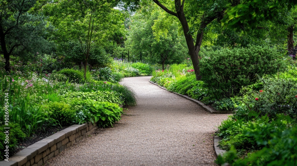 A peaceful botanical garden with a path lined by exotic green plants and trees, inviting a quiet moment of reflection. A peaceful botanical garden with a path lined by exotic green plants and trees, inviting a quiet moment of reflection.
