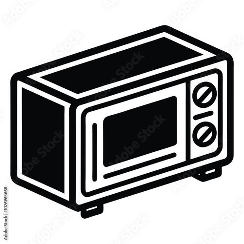 microwave design logo icon concept illustration silhouette 