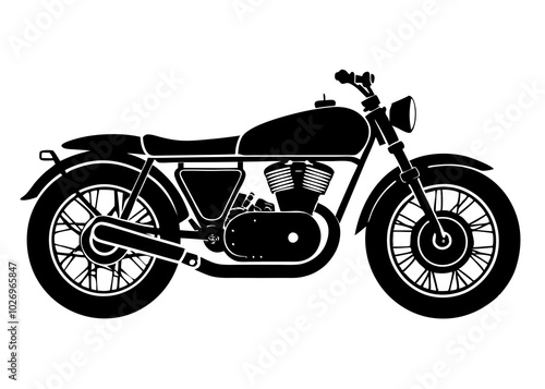 cafe racer bike silhouette vector. motorbike black