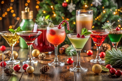 christmas still life with champagne