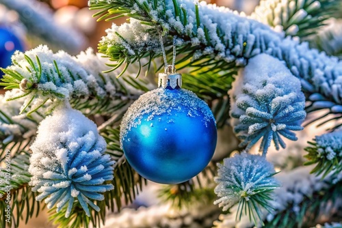 blue christmas ball