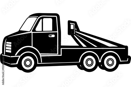 Tow truck vector silhouette