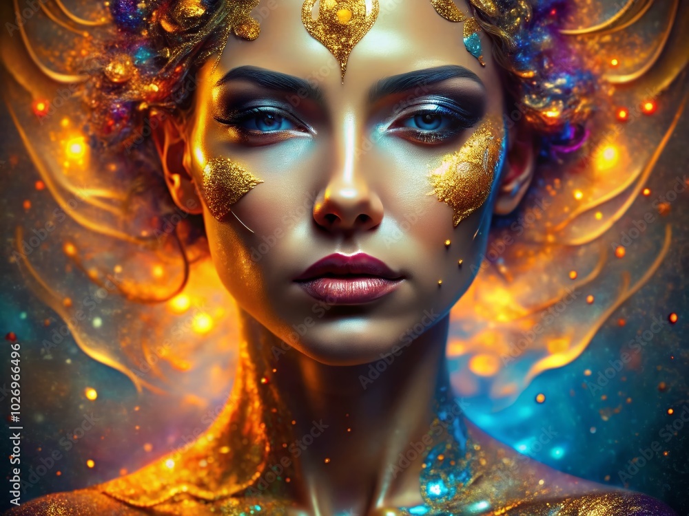 Metallic liquid textures accentuate a tranquil face, creating a captivating blend of architectural photography that highlights both beauty and Metallic liquid textures accentuate a tranquil face, creating a captivating blend of architectural photography that highlights both beauty and
