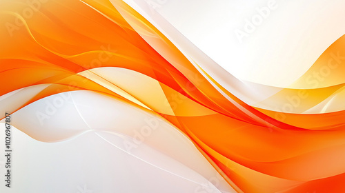 Abstract background with orange flowing lines and white background.