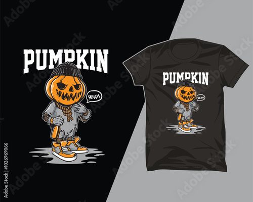 pumpkin yeah character tshirt design