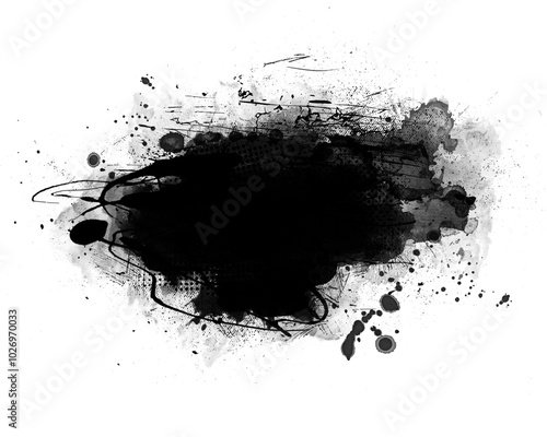Black graffiti spray paint frames ink splatters and drips, stencil border, Grunge backgrounds, Spray Paint Vector Elements isolated on White Background, Ink blots set, text frame, Street style.
