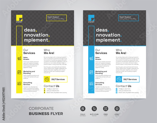 Creative Corporate Business Flyer Design with 2 color variation