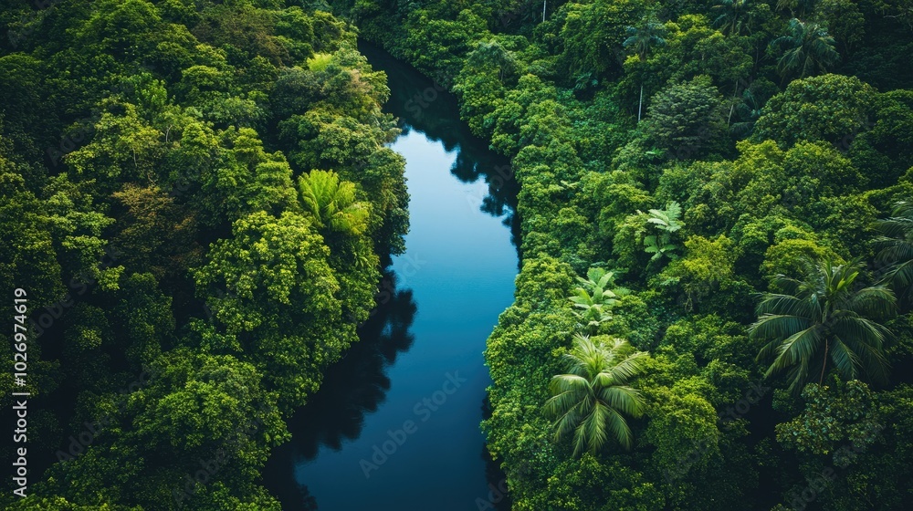 A scenic river cutting through a dense forest with lush green trees, reflecting the vibrant nature around it. A scenic river cutting through a dense forest with lush green trees, reflecting the vibrant nature around it.