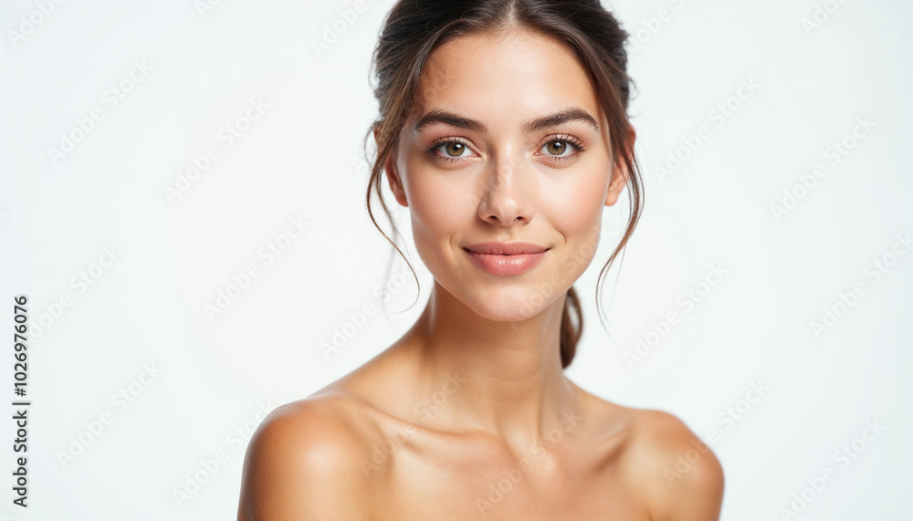 Beautiful Asian Woman with Natural Look in a Minimalist Studio Setting Beautiful Asian Woman with Natural Look in a Minimalist Studio Setting