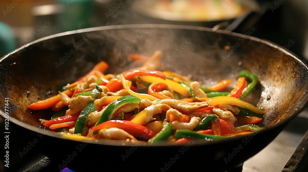 Colorful Stir-Fried Vegetables in a Wok Colorful Stir-Fried Vegetables in a Wok