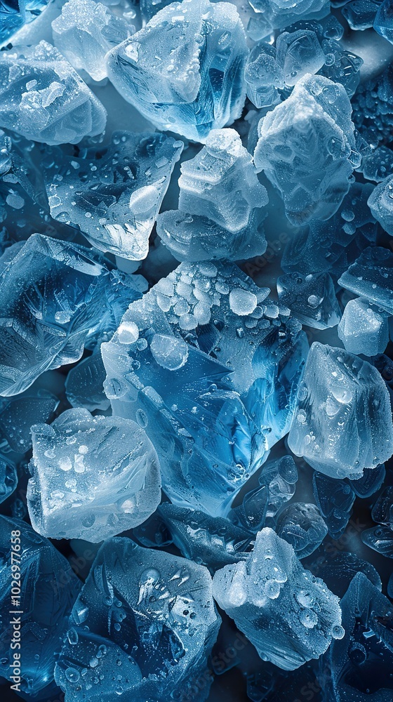 Ice Crystal Macro Photography: Close Up of Frozen Water Ice Crystal Macro Photography: Close Up of Frozen Water
