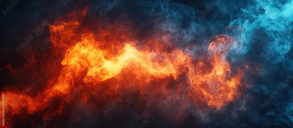 Abstract background with blue and orange smoke. Abstract background with blue and orange smoke.