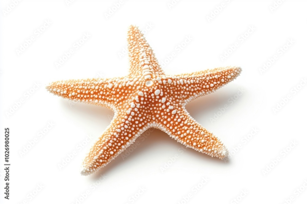 A starfish isolate on white background, showcasing its unique texture and vibrant colors. A starfish isolate on white background, showcasing its unique texture and vibrant colors.