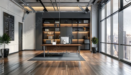 Wallpaper Mural Contemporary house with a desk and chairs Torontodigital.ca