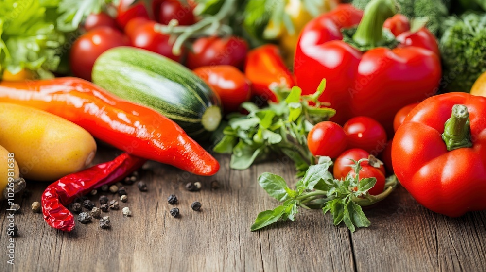 Close-up of vibrant fresh vegetables and fruits on wooden table, symbolizing healthy blood pressure foods, emphasizing natural nutrition and wellness. Close-up of vibrant fresh vegetables and fruits on wooden table, symbolizing healthy blood pressure foods, emphasizing natural nutrition and wellness.