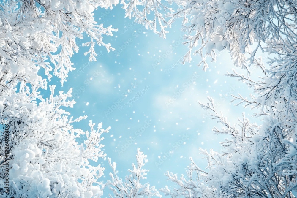 Winter season background in white snow landscape Winter season background in white snow landscape