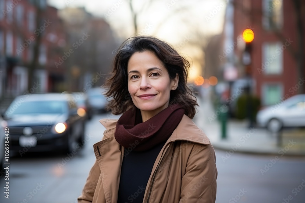Portrait of a beautiful woman in the city, looking at camera. Portrait of a beautiful woman in the city, looking at camera.