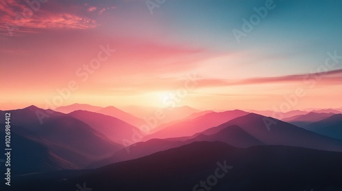 Serene Mountain Landscape at Sunrise