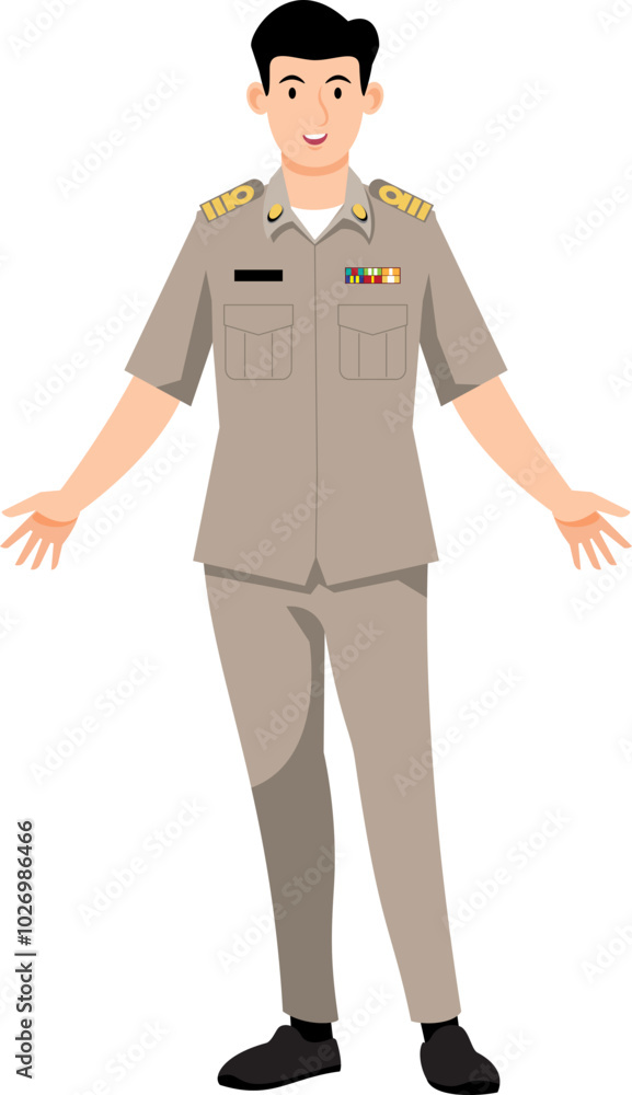 Fototapeta premium man cartoon Asian character modern style avatar