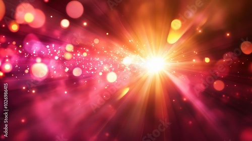 Vibrant Light Rays and Colorful Bokeh Effects