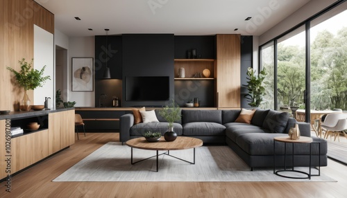 Modern Minimalistic Living Room Design with Natural Elements
