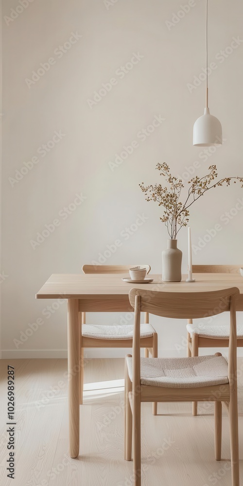 Japandi dining room with sleek wooden furniture, natural materials, and soft lighting for a calm ambiance wooden furniture, natural materials, minimalist dining Japandi dining room with sleek wooden furniture, natural materials, and soft lighting for a calm ambiance wooden furniture, natural materials, minimalist dining