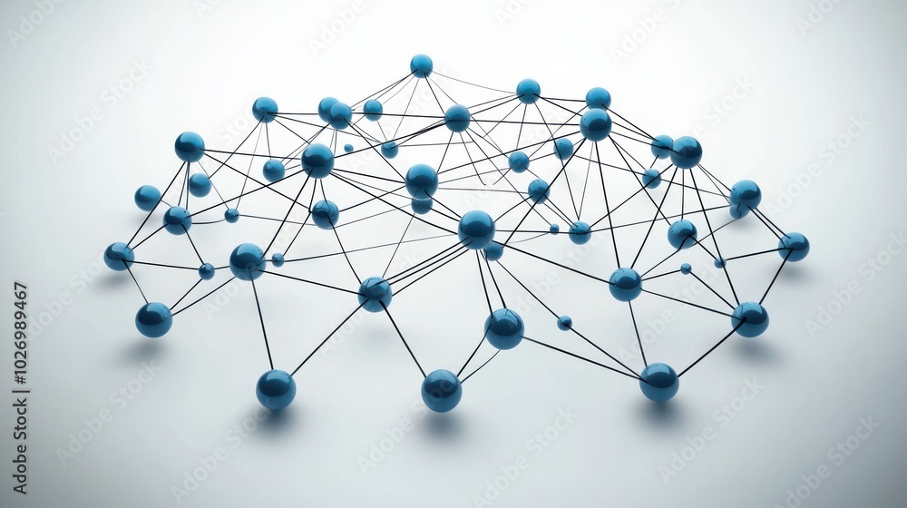 Abstract network of nodes connecting, clean vector style, symbolizing business synergy and communication. Abstract network of nodes connecting, clean vector style, symbolizing business synergy and communication.