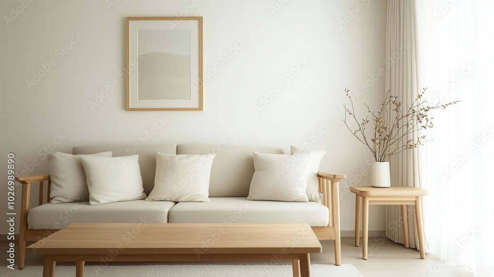 Japandi living room with clean lines, neutral palette, and a lowprofile wooden table clean lines, neutral palette, wooden table Japandi living room with clean lines, neutral palette, and a lowprofile wooden table clean lines, neutral palette, wooden table