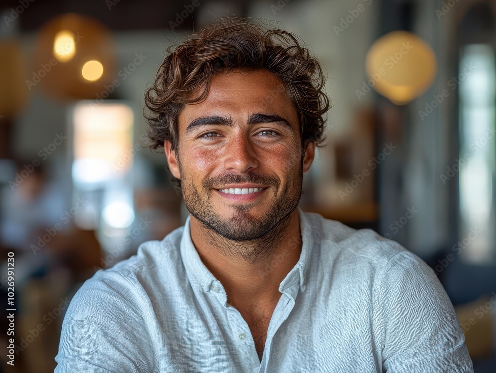 energetic portrait of a young businessman in an office setting, exuding happiness while engaging in conversation, reflecting a cheerful lifestyle and the joy of work relationships energetic portrait of a young businessman in an office setting, exuding happiness while engaging in conversation, reflecting a cheerful lifestyle and the joy of work relationships