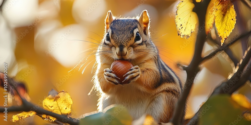 chipmunk eating acorn from tree chipmunk eating acorn from tree