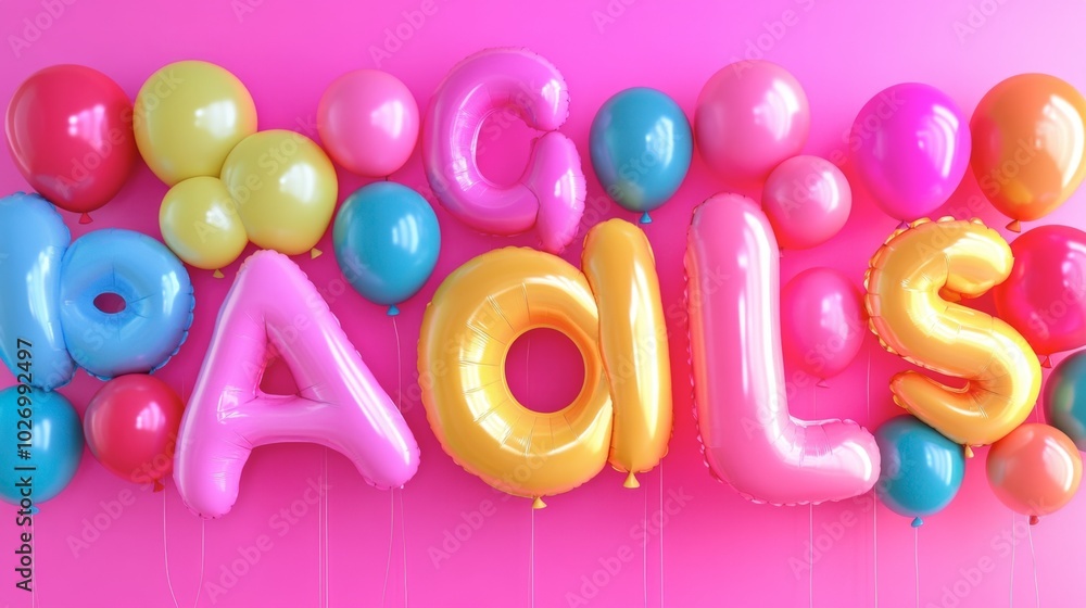 Fototapeta premium Colorful Balloons with Cheerful Goals Theme