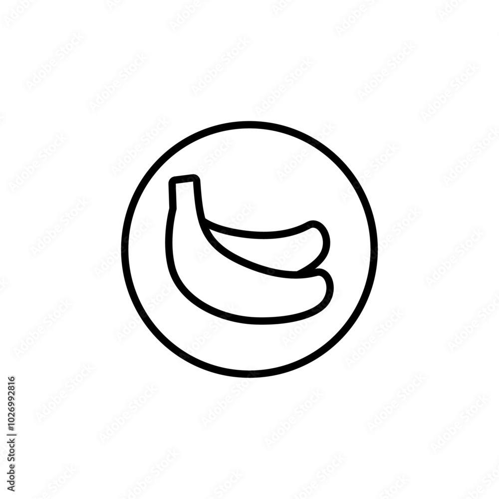 Banana icon Thin vector set Banana icon Thin vector set