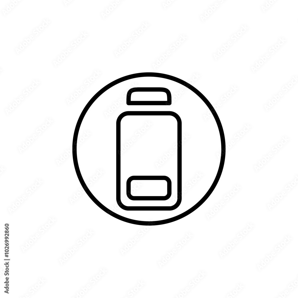 Battery low icon Thin vector set Battery low icon Thin vector set