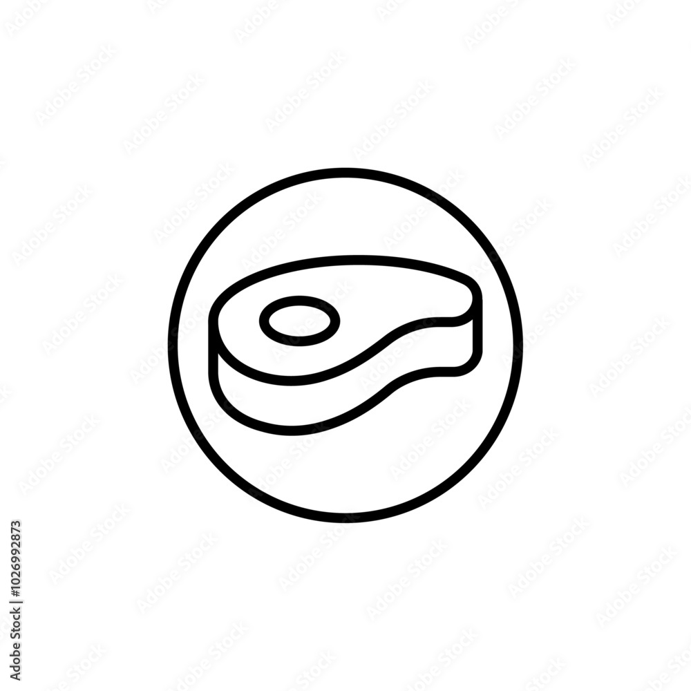 Beaf meat icon Thin vector set Beaf meat icon Thin vector set
