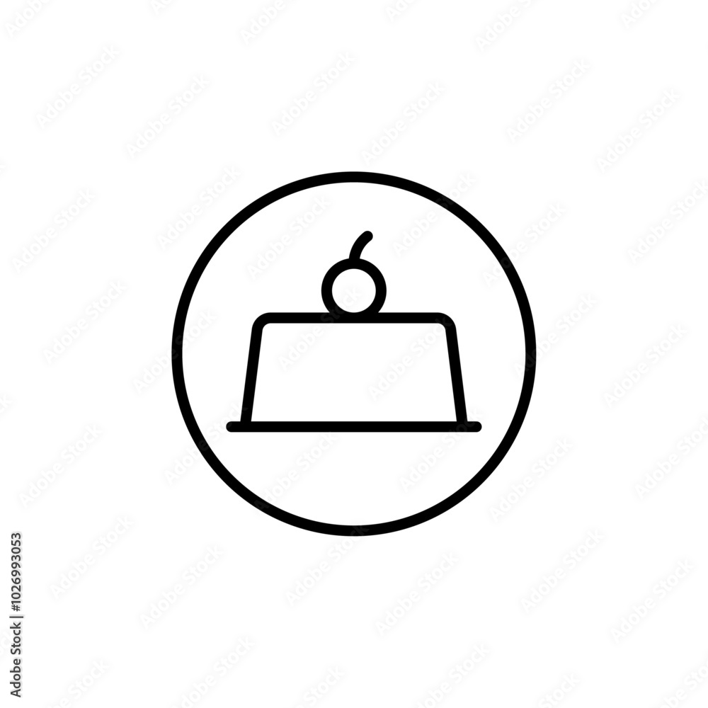 Obraz premium Cake icon Thin vector set