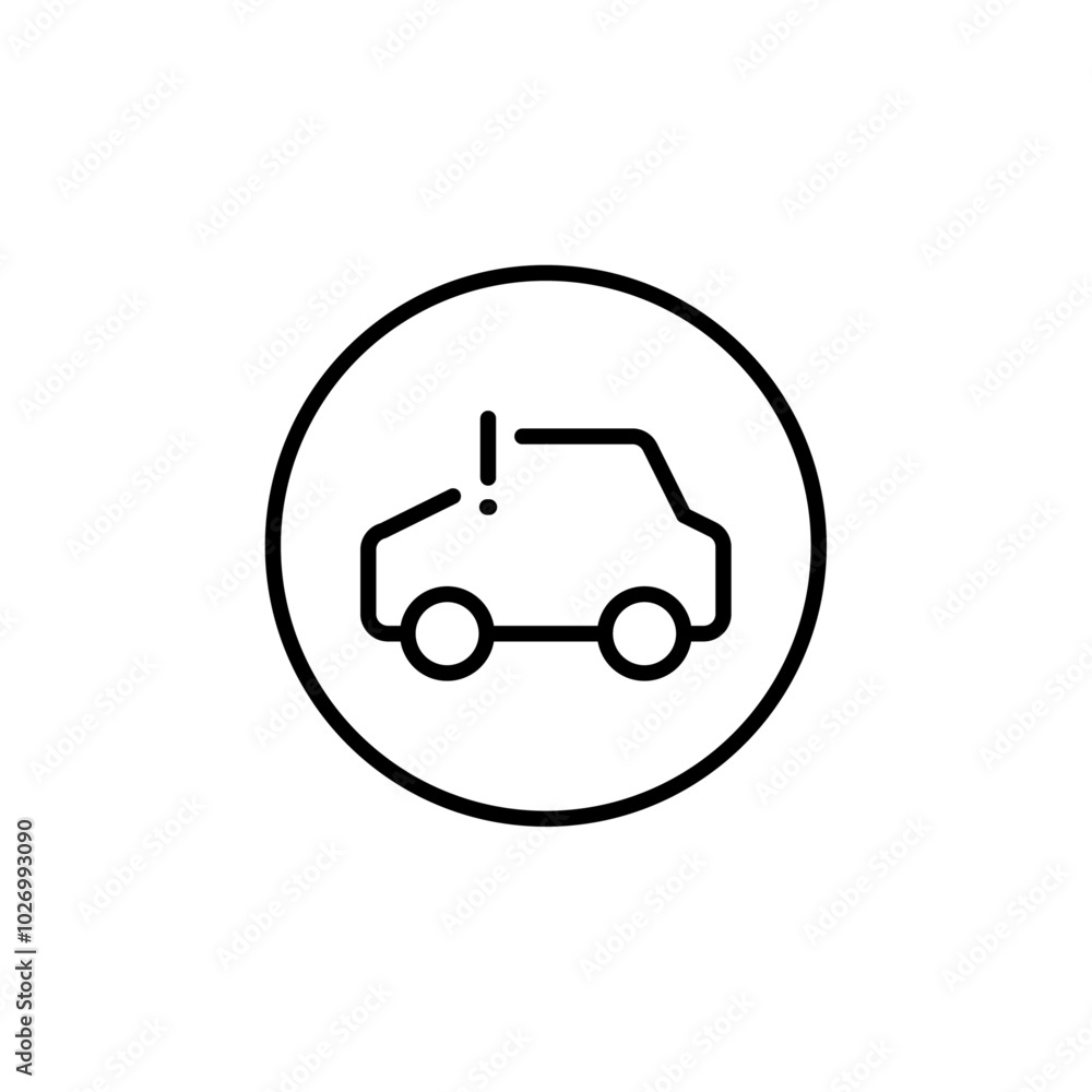 Car alert icon Thin vector set Car alert icon Thin vector set
