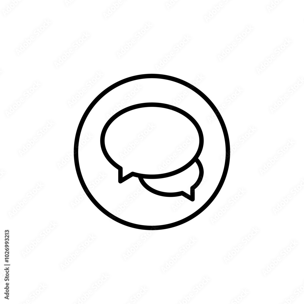 Chats icon Thin vector set Chats icon Thin vector set
