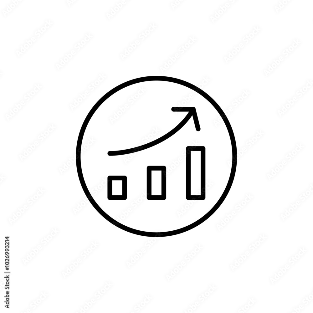 Chart column grow icon Thin vector set Chart column grow icon Thin vector set